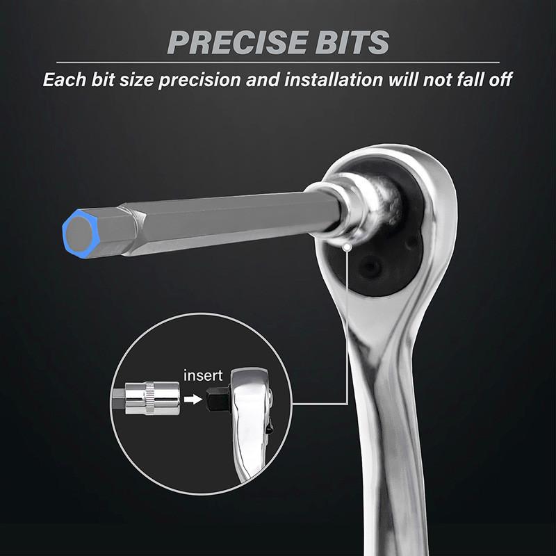 Набор из 7 удлиненных шестигранных головок с битами H3 — фото 4