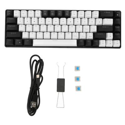 68 Toetsen Mechanisch Toetsenbord RGB Licht Dubbele Kleur Gaming Toetsenbord voor Thuis Slaapzaal Internetcafé