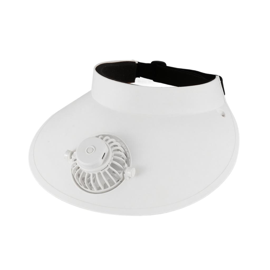 Adjustable Outdoor Sun Visor Hat with Built-In Rechargeable Fan Three-Speed Settings Lightweight Breathable Design for Summer Activities