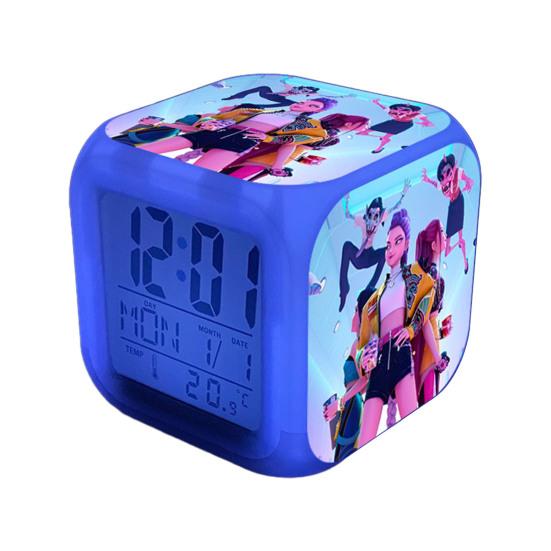 Small Digital Alarm Clock with LED Display for Bedrooms Bedside Battery Operated Electric Clock with Large Number Display Anime Therm Desk Decor for