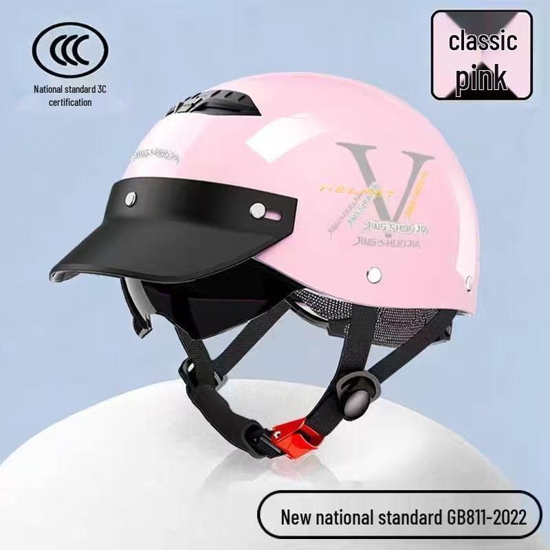 3C Certified Unisex Summer Electric Vehicle Helmet with Sun Visor - Lightweight, Half-Helmet for Cycling Safety Adult X9