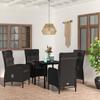VidaXL Garden Dining Furniture with Cushions 5 Pcs Black 3099354