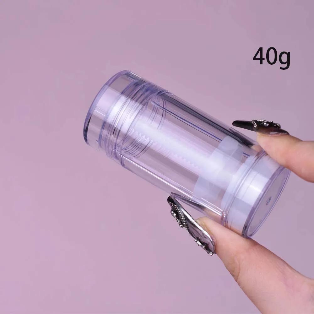 40g Transparent Round Shape Bottom Filling Stick Deodorant Container Travel Clear Reusable Deodorant Tube For Home Sub-bottling