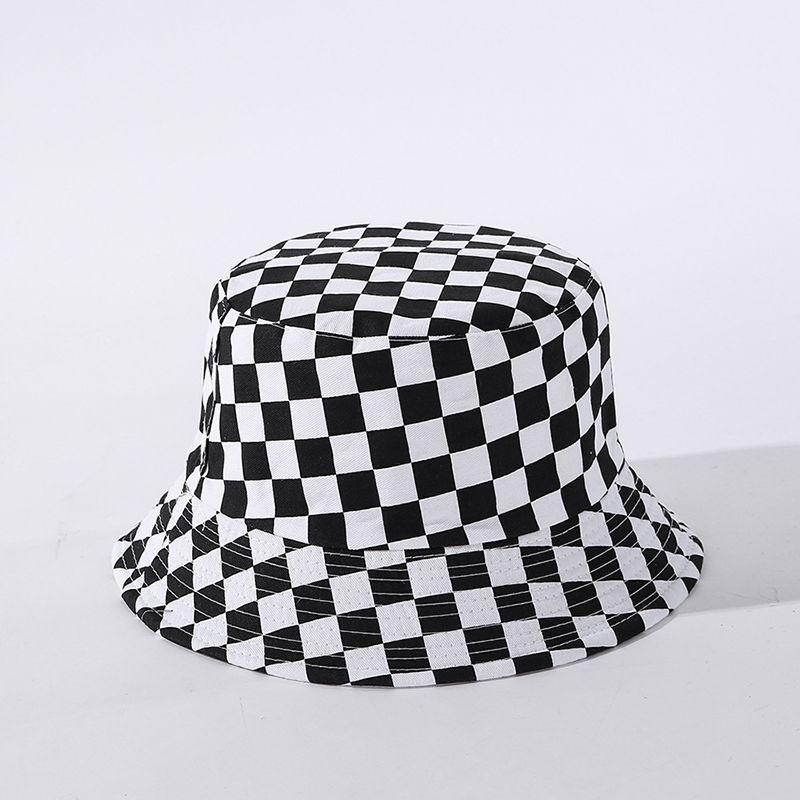 Versatile Black White Print Fisherman Bucket Hat Featuring A Fun Smiley Face Patch For Men And Women