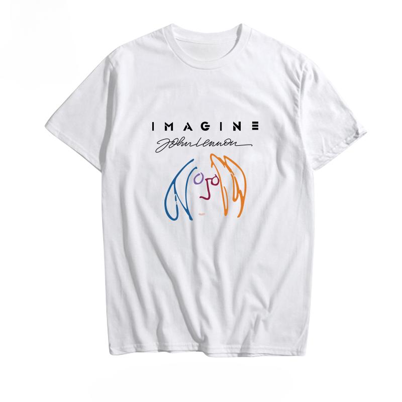 2025 John Lennon Tshirt with The Same Clothes The First Band Rock Short Sleeve Mens Cotton Custom Music Summer S