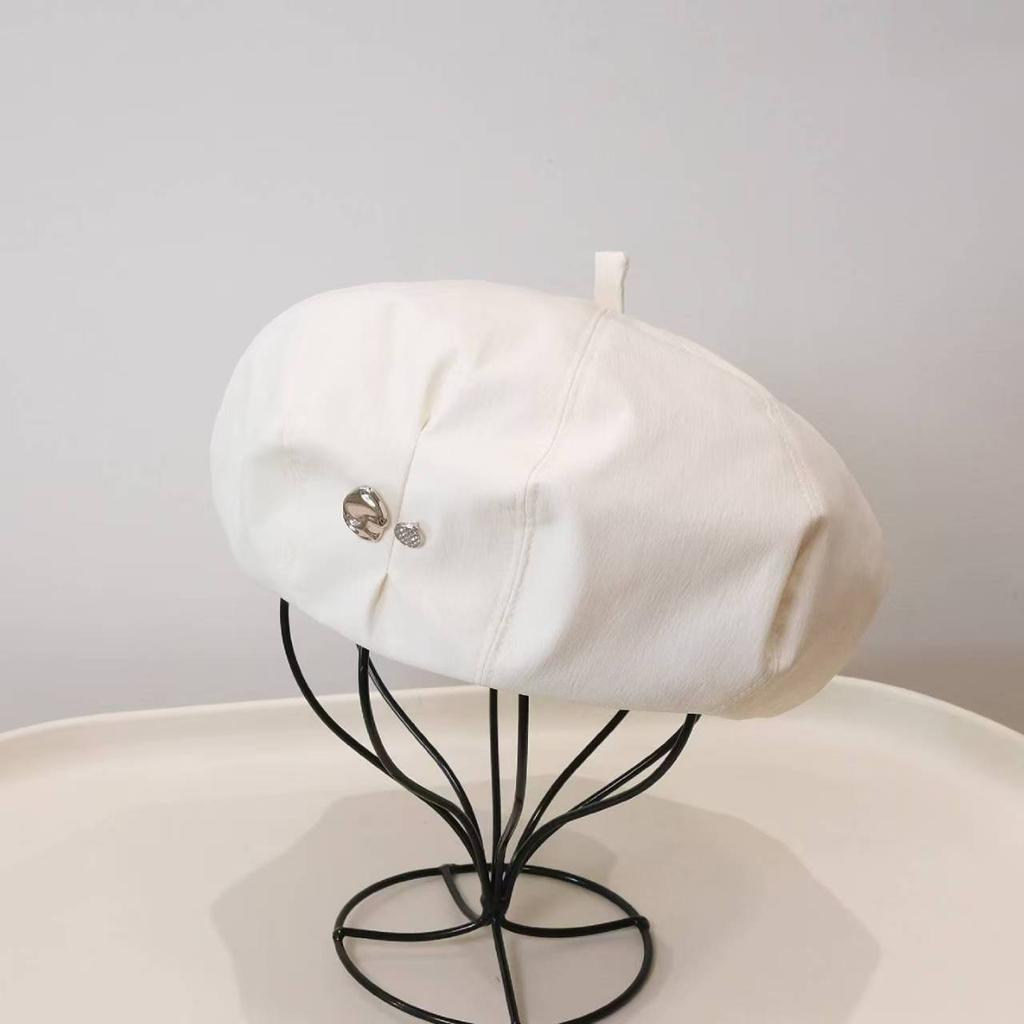 New Simple Beret Hat Women Spring Summer Fashion All-Match Face Slimming Painter Hat Pumpkin Cap