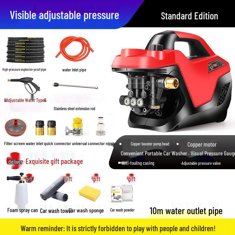 Black Cat Duke High-Pressure Portable Car Washer красный