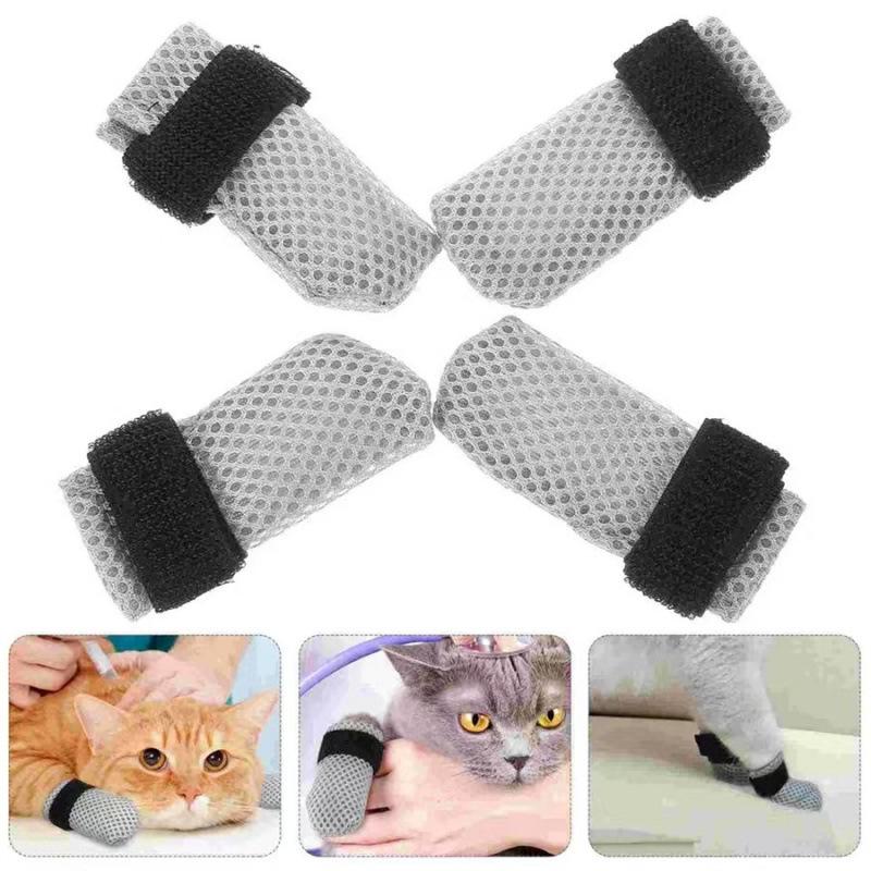 Waterproof, Wear-Resistant Paw and Shoe Covers for Bathing, Medicating, and Protecting Small Cats and Dogs from Scratches.
