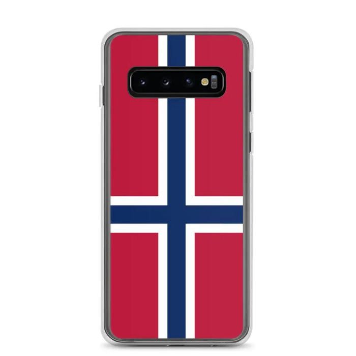 Coque Téléphone – Samsung – Galaxy S10 – Drapeau de la Norvège – Souple – Multicolore
