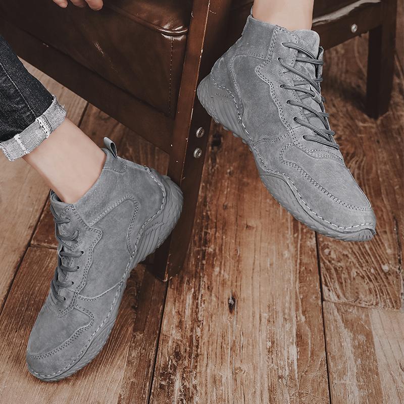 Pig Leather Boots Men Shoes Comfortable Ankle Boots for Men Casual Shoes Moccasins Men Winter Boots