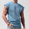 T-shirt da uomo a maniche corte larga, girocollo, senza maniche, casual, traspirante, estiva, sportiva, canotta basica