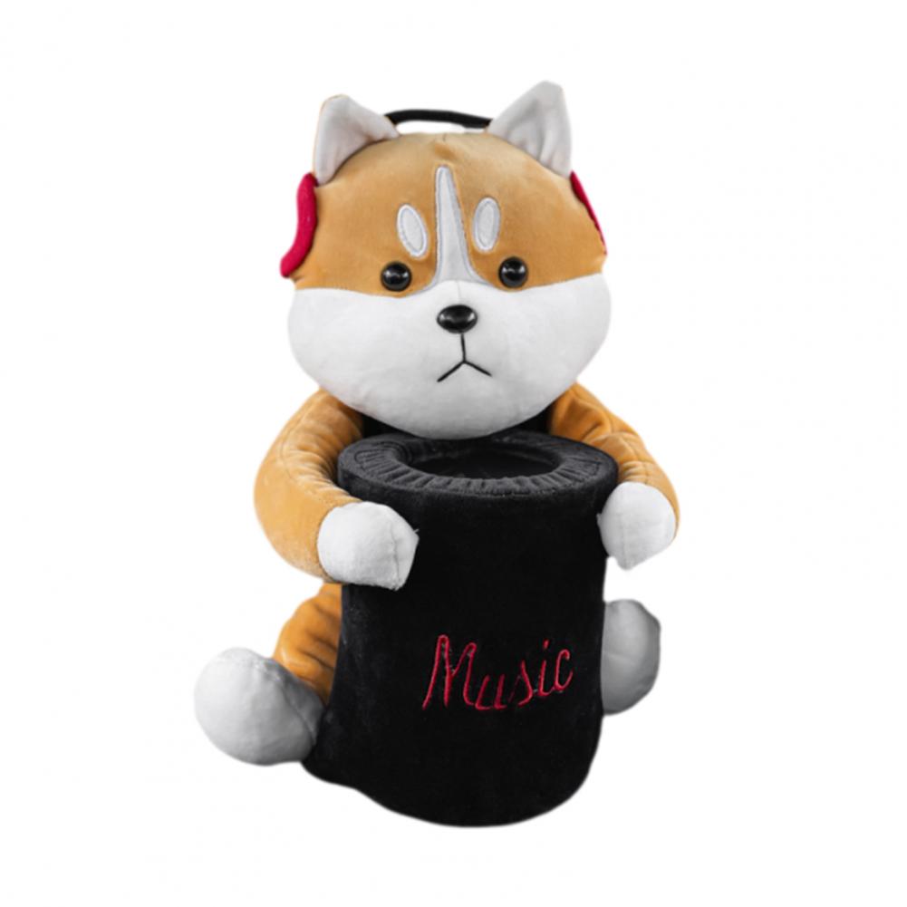 

Cartoon Dog Car Trash Can with Storage Compartment Creative Animal Tissue Box Decorative Organizer Plush Car Tissue Box жовтий