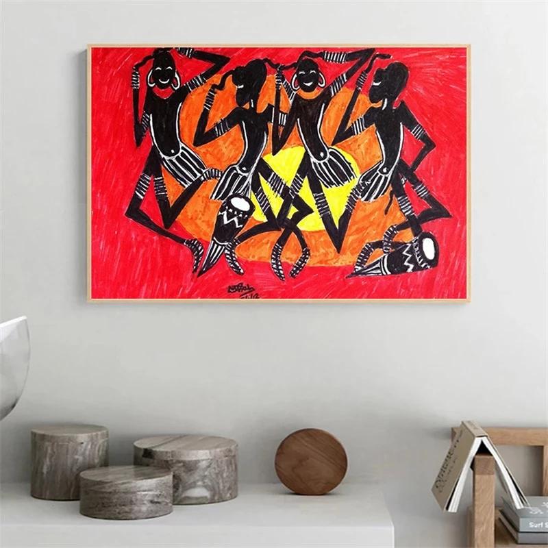 Abstract African American Portrait Canvas Paintings Black Women Poster Print Wall Art Picture for Living Room Wall Decor Cuadros
