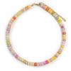 Handgefertigte Süßigkeitenfarbe Kristallstein Perlenkette 5*8 Rondelle Edelstein Abakus Choker mit Vergoldetem Edelstahlverschluss