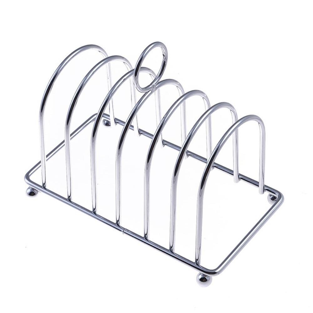 6 Slots Bread Rack Stainless Steel Cooling Cooling Holder Dish Rack Slices Toast Rack  Sponge