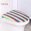 Toilet Lid Cover Soft Plush Colorful Bathroom Toilet Seat Cushion Pad Non-Slip Universal Fit Velvet Toilet Mat