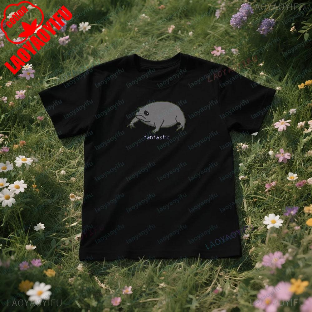 

Fantastic Rain Frog Tshirt Sad Frog Shirt Unisex Funny Unique Gift Short Sleeve Men Women Simple Daily Life Cotton Tee Tops 4XL