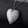 2Pcs/lot Big Heart Photo Frame Locket Box Copper Gold Color Steel Color Tone Necklace For Man Woman Vintage Jewelry Necklace