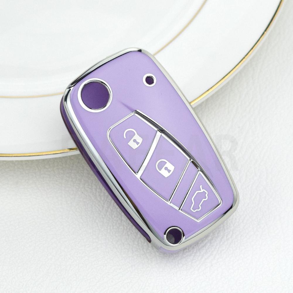 For FIAT Panda Stilo Punto Doblo Grande Bravo 500 Ducato Minibus TPU 3 Buttons Car Flip Key Case Cover Shell Fob Accessories