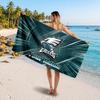 Philadelphia Eagles Customized Name Text Beach Towel, Soft Absorbent Towel Beach Pool Travel Personal Gift
