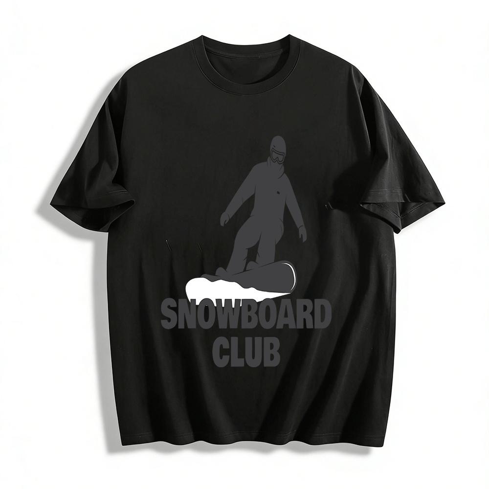 

Snowboard Club Print Casual Sweatshirt Ski Sports Style Pullover Top Pure cotton T-shirt XXS