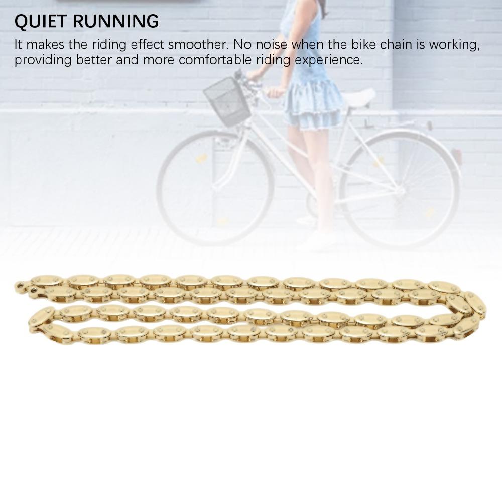 100 Link Bike Chain Gold Fixed Gear Chain Durable Cycling Chain  for BMX Bikes,Fixed Gear Bikes