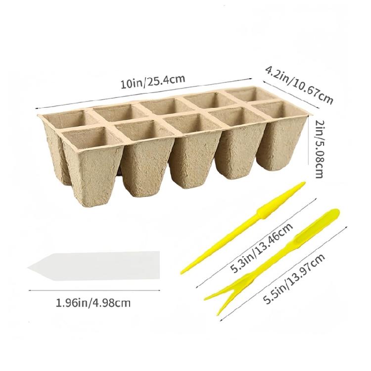 Durable 10 Holes Seedling Starter Tray Germination Peat Pot Suitable For Various Vegetables Plant In Garden Balcony Or Farm