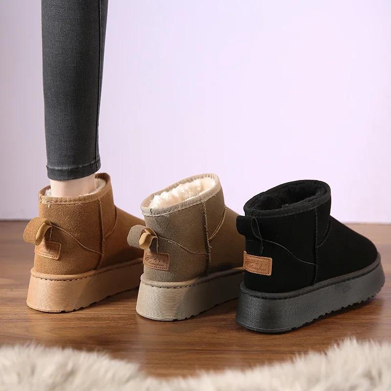 New Classic Thickened Fluff Women's Snow Boots Comfortable Warm Ankle Boots Women Winter Ladies Shoes Chunky Botas Mujer