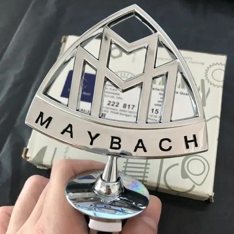 Maybach Logo Front Standing Metal Mark Emblem Auto Hood Rear Badge for Mercedes-Benz Maybach C E S Class S400 S500 S6001