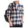 Men’s Japanese-style Retro High-street Checked Shirt: Long-sleeved, Collared, Loose-fit Jacket