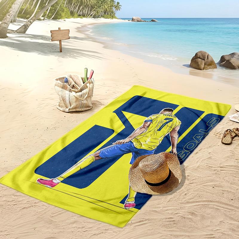 Cristiano Ronaldo Printed Beach Towel Quick Dry Soft TowelPortable Large Rectangular Beach Blanket for Travel Swimming Pool