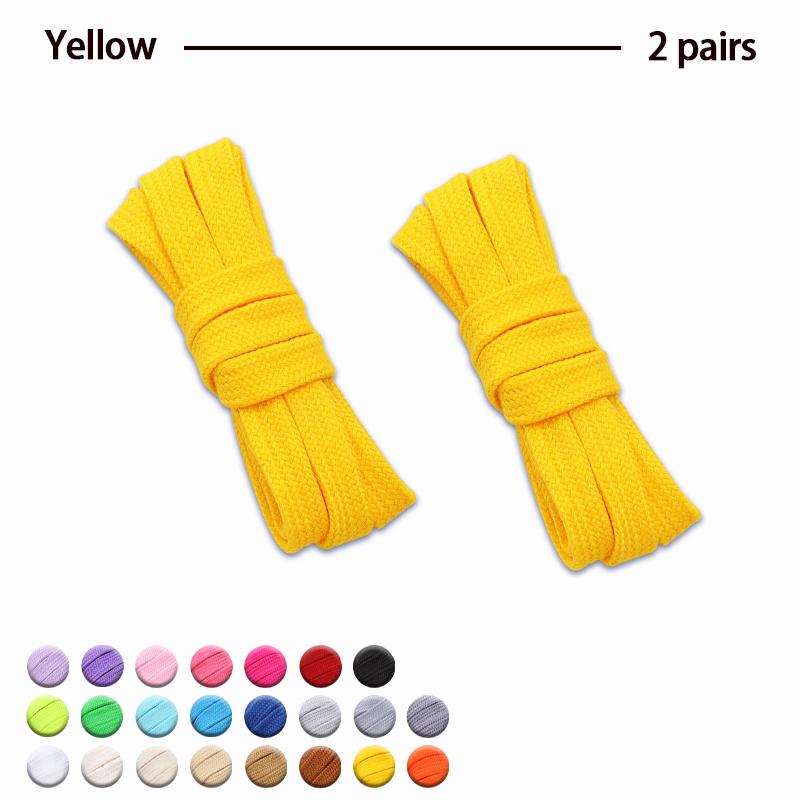 2Pair Flat Cotton Shoelaces Wide Sneaker Replacement Shoe Laces Classic Colored Shoelaces 80/100/120/140/160cm Unisex Shoestring