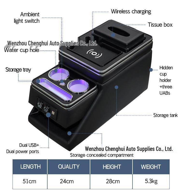 Volkswagen Caravelle/Multivan T5 T6 Wood Cup Holder & Front Middle Armrest Storage