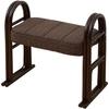 Rattan Entryway Bench with Cushion and Ottoman, Dark Brown, SGB-52(DBR3)
