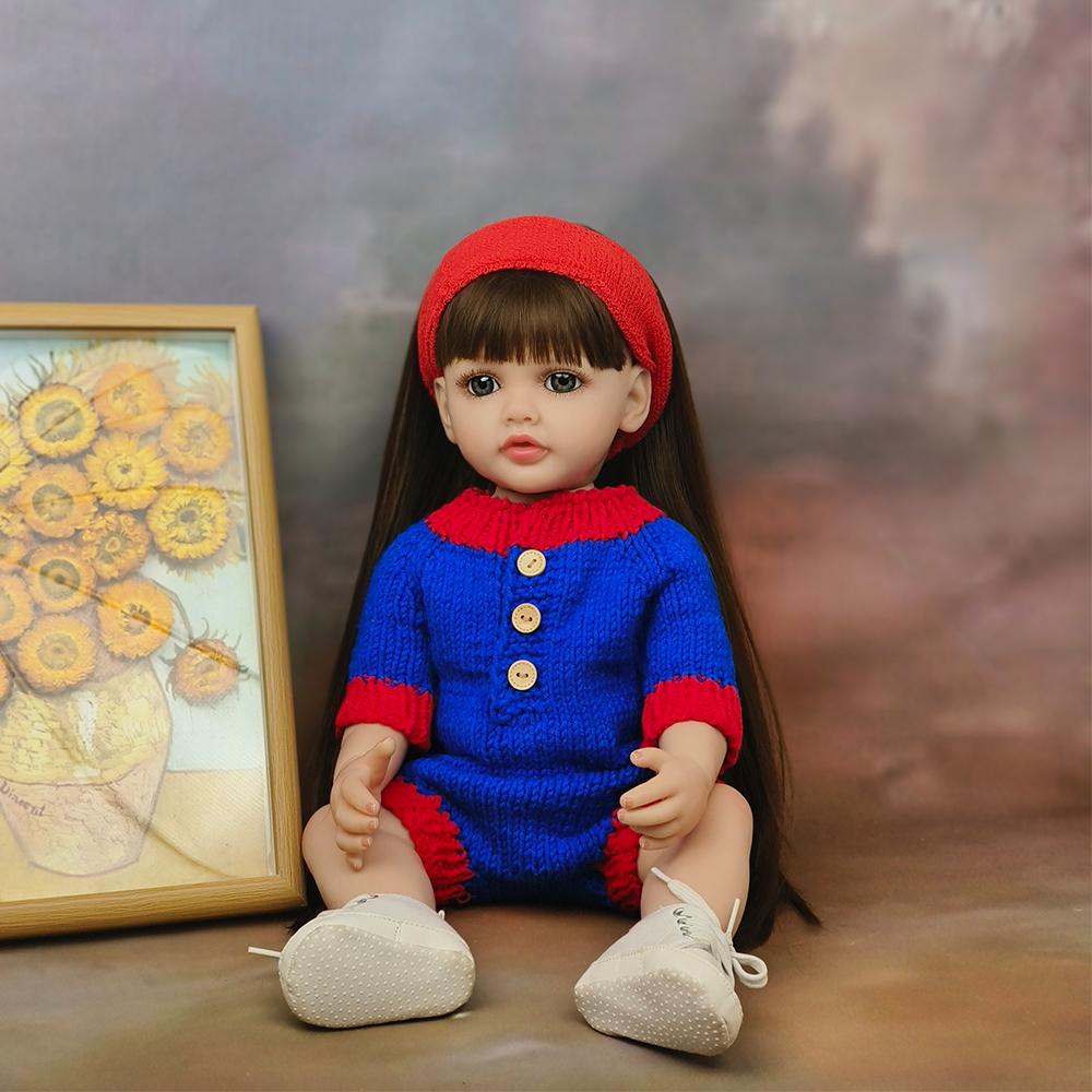 55 см 22 дюйма Reborn Baby Betty Реалистичная девочка Кукла Полностью Силиконовое Виниловое Тело Принцесса Малыш Bebe Рождественский Подарочный Игрушка 55cm