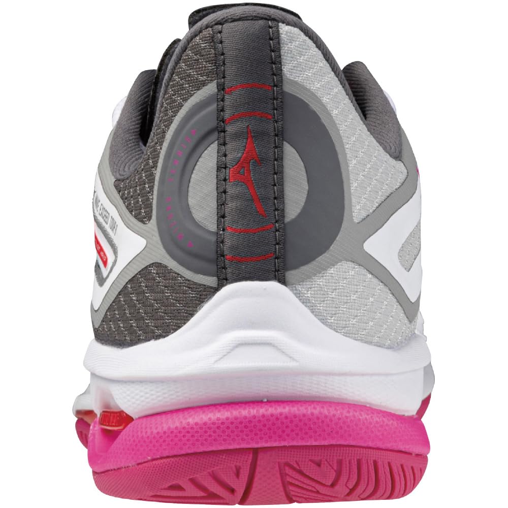 Tennis Shoes Wave Exceed Tour 6 AC All Court Club Activities Lightweight Game Court Soft White X Pink X Red Cm E [Mizuno] 24.5