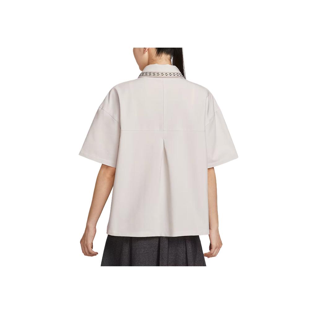 Nike Comfortable Fashionable Minimalist Versatile Solid Color Short Sleeve Shirt Women tops Beige HJ0350072