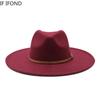 Neue 9,5CM Große Breite Krempe Winterwolle Uni Klassische Filzhüte Kappe Britischer Stil Herren Damen Panama Zylinderhut Sombreros Jazz Kirchenhut