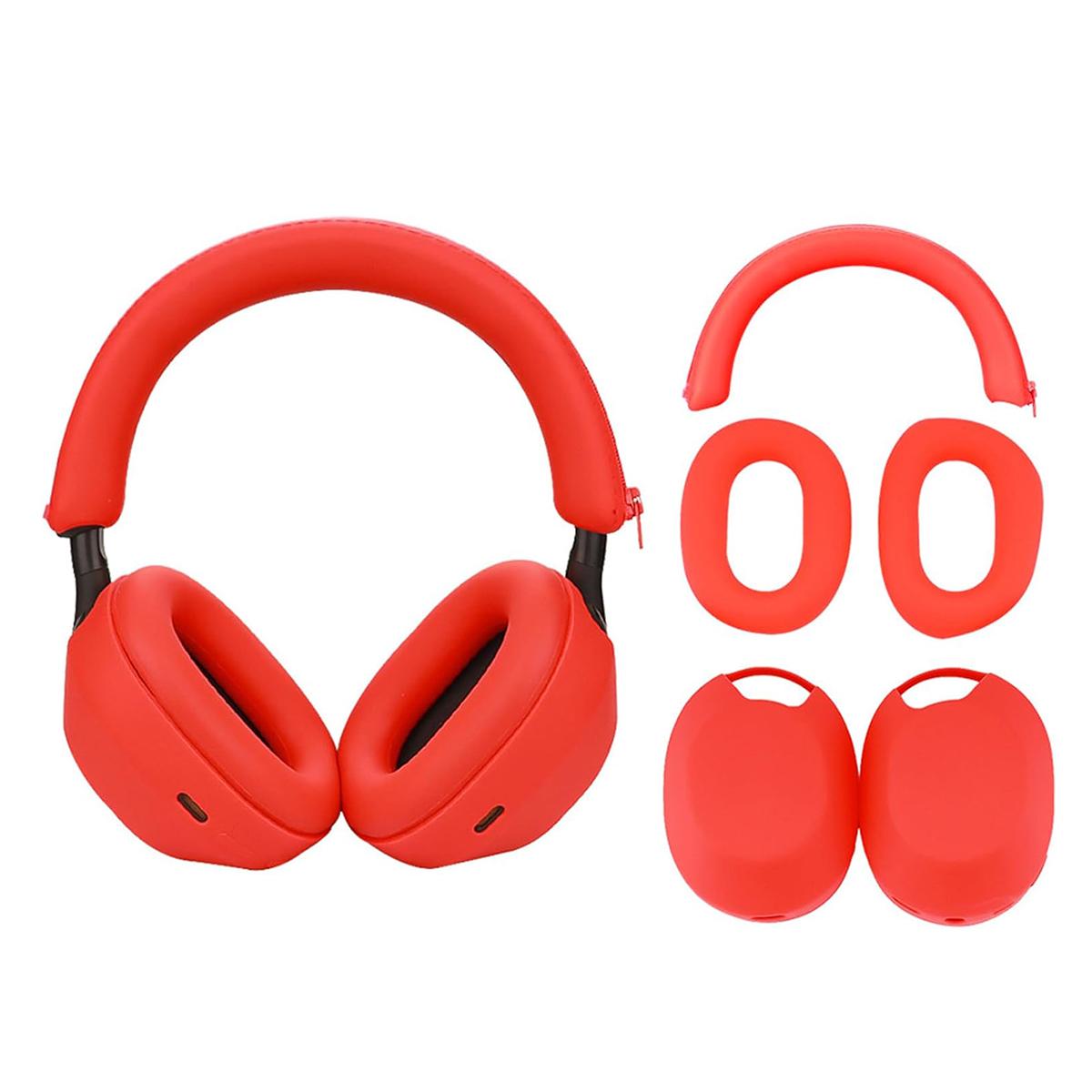 Для наушников Sony WH-1000XM5 силиконовый защитный чехол / защитный чехол для наушников / защитный чехол для наушников красный