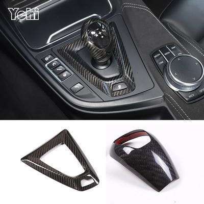 Real Carbon Fiber For BMW M2 F87 M3 F80 M4 F82 M5 F83 F10 F85 X5M F86 X6M F12 Car Center Console Gear Shift Knob Trim Cover