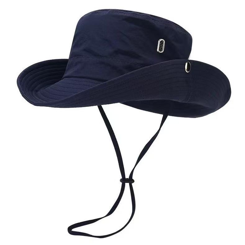 New outdoor face covering mountaineering hat men's fishing face covering large brim sun protection sun protection bucket hat