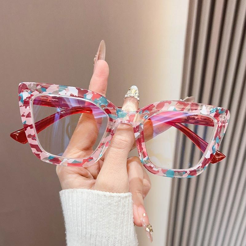 

2026 Новые Очки для Дальнозоркости с Рамкой «Кошачий Глаз», Цветочным Узором, Защитой от Синего Света, Модные Ультралегкие Очки для Чтения для Женщин 0 красный