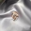 Women's Silver Micro-Pavé Diamond Index Finger Ring - Korean-Japanese Light Luxury Design