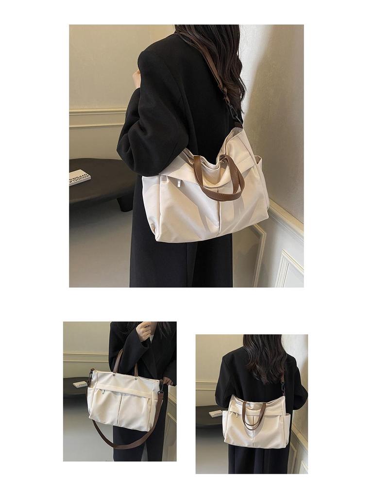 Korean Style Women's Large Nylon Tote Bag - Versatile Canvas Shoulder Bag