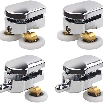 Shower Door Roller, 4 Double Rollers For Shower Door Sliding Rollers Door Replacement Wheel For Shower Enclosure 23mm)