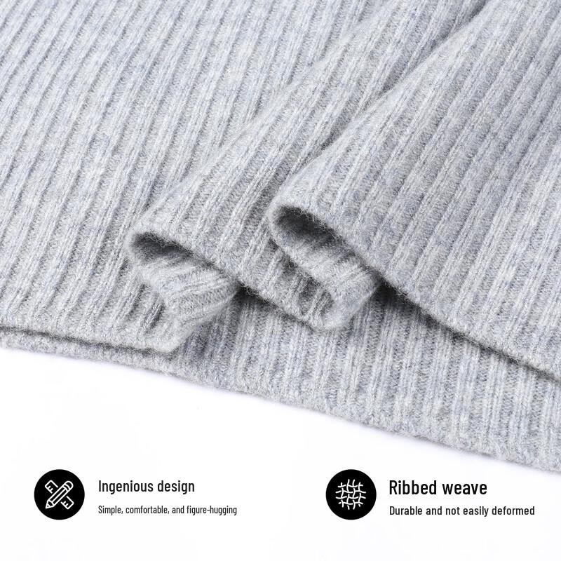 SNOWFLYING Women's Ribbed Wool Sweater with Cashmere