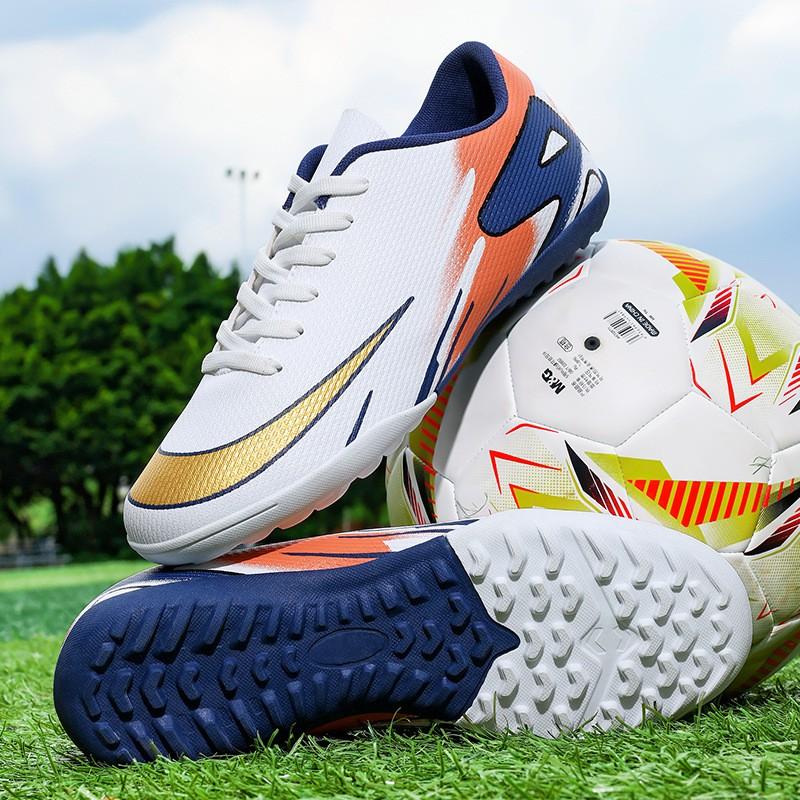 Mens Womens Low-Cut Football Cleats AG Studs Turf Grass Youth Soccer Shoes Lightweight Breathable Synthetic Upper