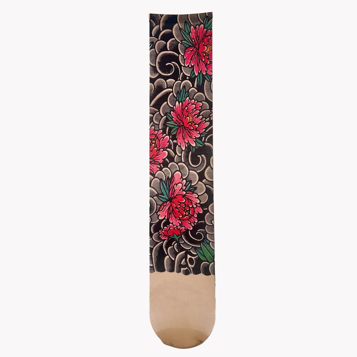 ° Digital printing leg tattoo single tube socks stockings trend summer thin style arbitrary cut anti-hook thigh socks Stockings
