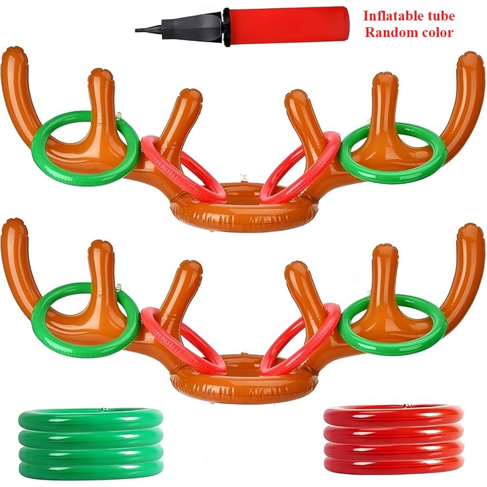 

Inflatable Reindeer Antler Ring Toss Game, Christmas Party Games Supplies Ring Toss Hook Game for Kids Adults Family Xmas Games