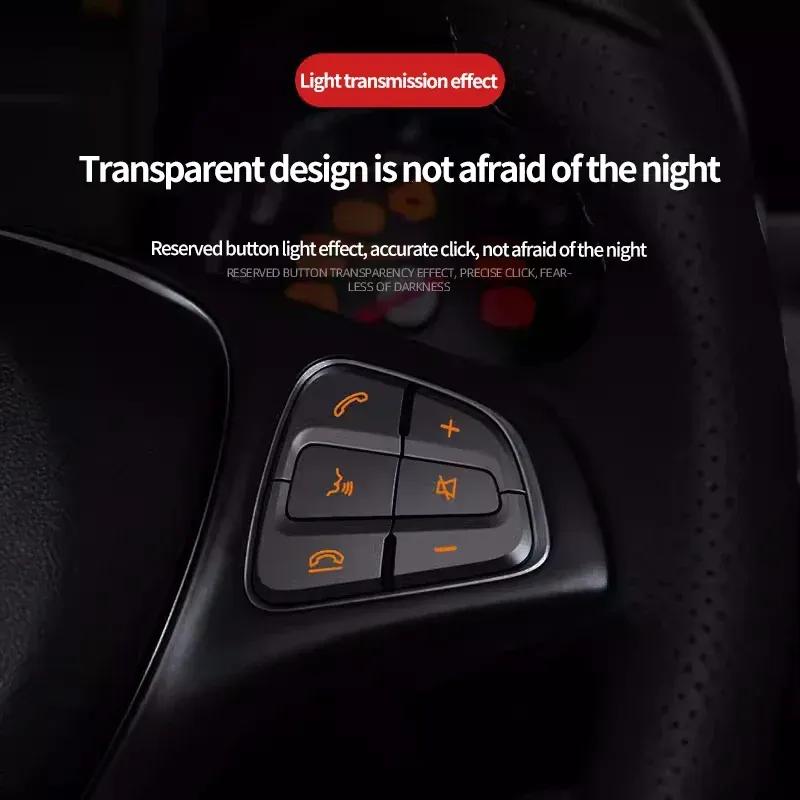 Car Steering Wheel Button Decorative Protection Sticker For Mercedes Benz A C B E G S Class GLC CLS GLA CLA  SLK GLE GLK ML GL